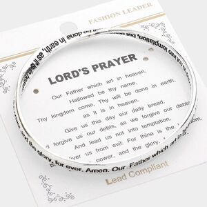 Lord's Prayer Bangle Bracelet Stainless Steel Christian Gift Jewelry for Women